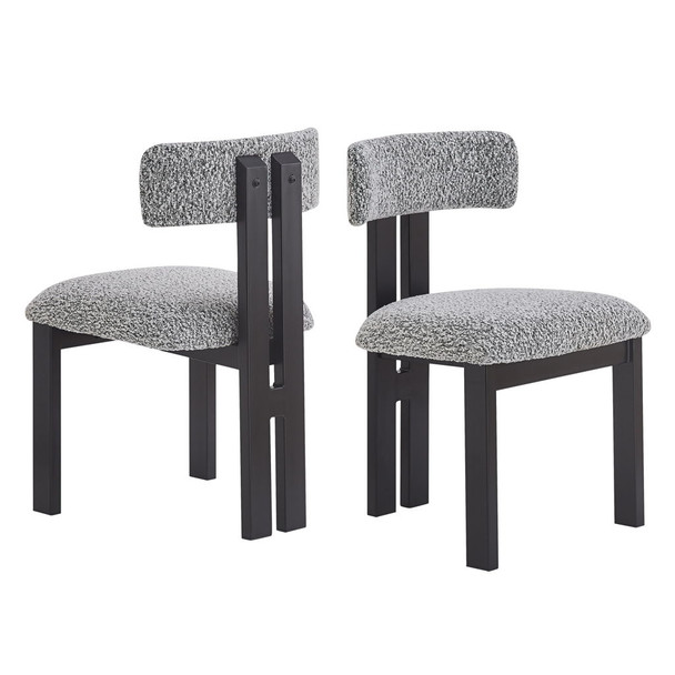 Modern Upholstered Armless Dining Chairs With Metal Legs