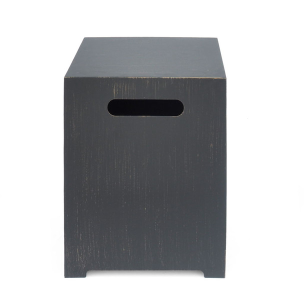 Modern Iron Tank Holder Side Table With Powder Coated Frame - Brown / Gold