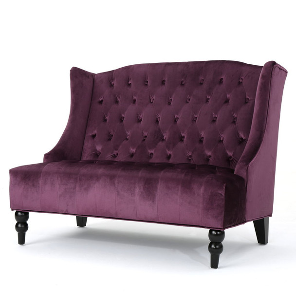 Nurturing - Upholstered Loveseat With Wing Back And Diamond Tufting