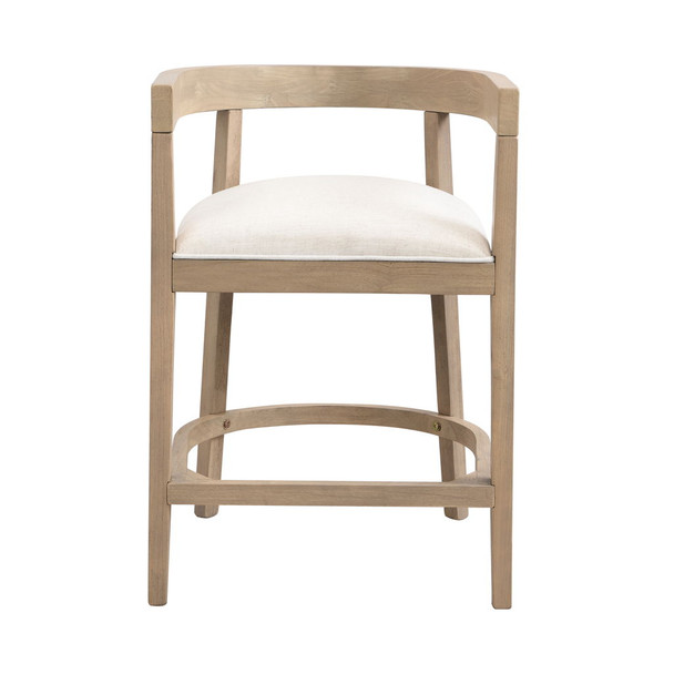 Modern Rubberwood Counter Stool Set With Upholstered Seats