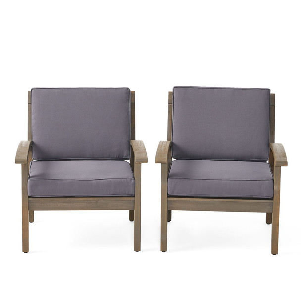 Peyton Club Chair Outdoor Seating Acacia Wood 32.25 X 28.00 X 31.25"