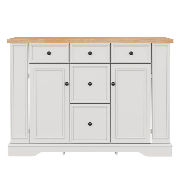 Sideboard Buffet Cabinet With 5 Drawers, 2 Cabinets, Adjustable Shelves