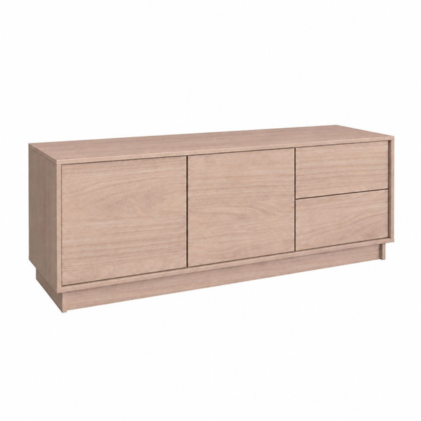 TV Stand For TVs Up To 60" With 2 Doors And 2 Drawers - Natural Walnut