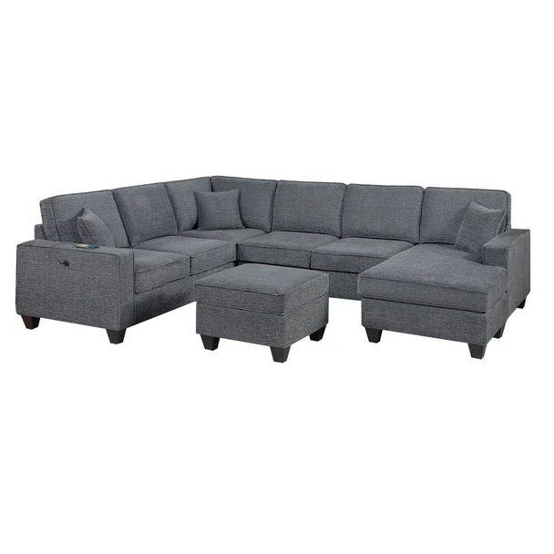 5 Piece Sectional Set With Left Arm Loveseat With USB Port
