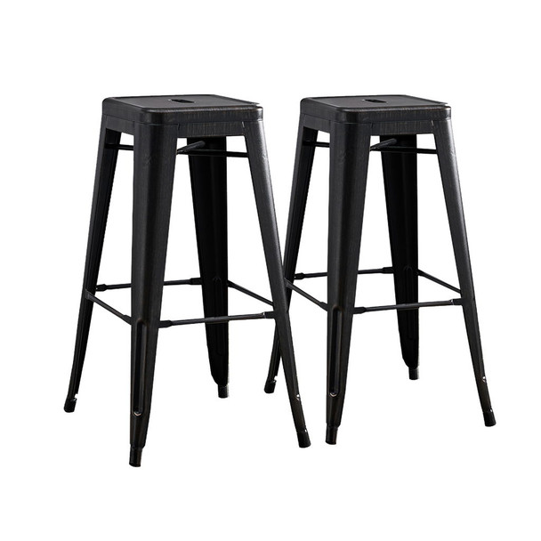 Backless Bar Stools (Set of 2) - Black