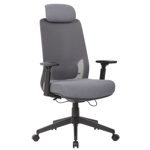 High Back Ergonomic Office Chair With Adjustable Headrest & 5D Armrest, Height Adjustable Swivel For Home Office - Antique Gray