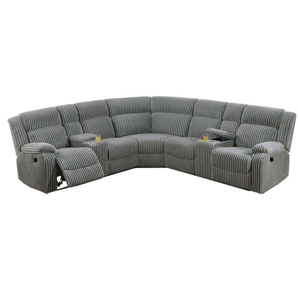 Power Motion Sectional LAF / RAF Loveseat With Console Cup Holders