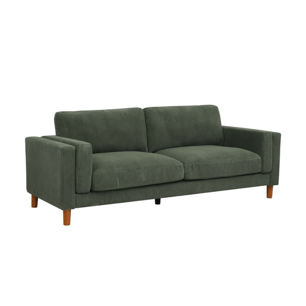 Upholstered Square Arm Sofa - Dark Green