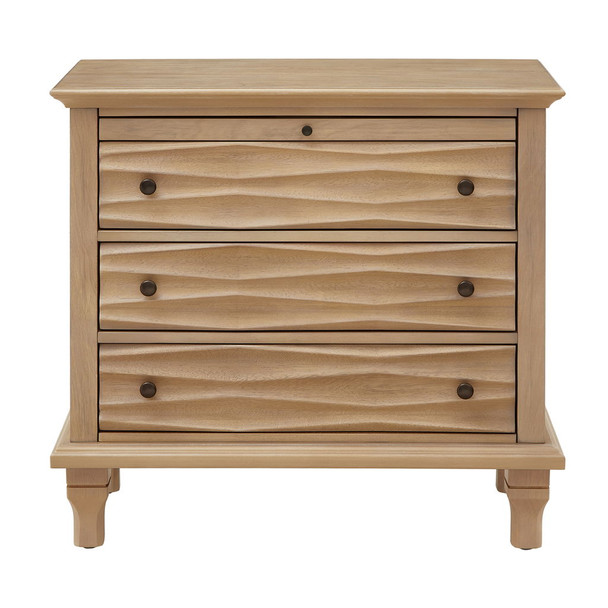 Nightstand With Charging Station, Bedside Table, 3 Drawers, USB And Type - C Ports