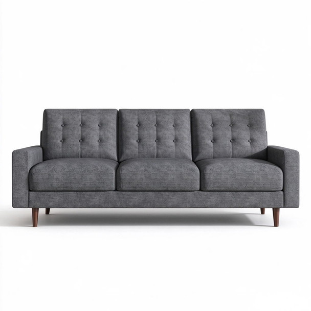3 Seat Sofa Couch With Tufted Back Upholstered Couch For Living Room