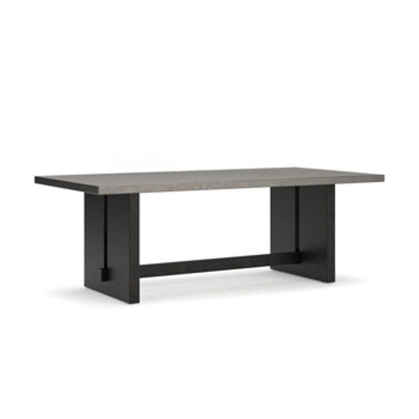 Salina Bay - Rectangular Dining Table With Umbrella Option - Black / Gray