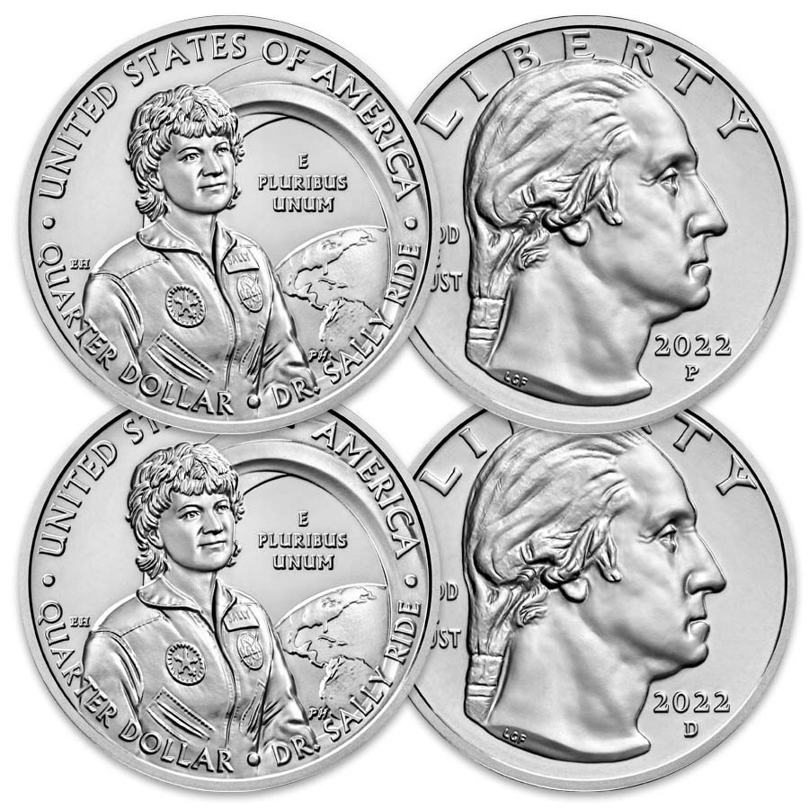 2022 P & D Dr. Sally Ride Quarter Pair Brilliant Uncirculated