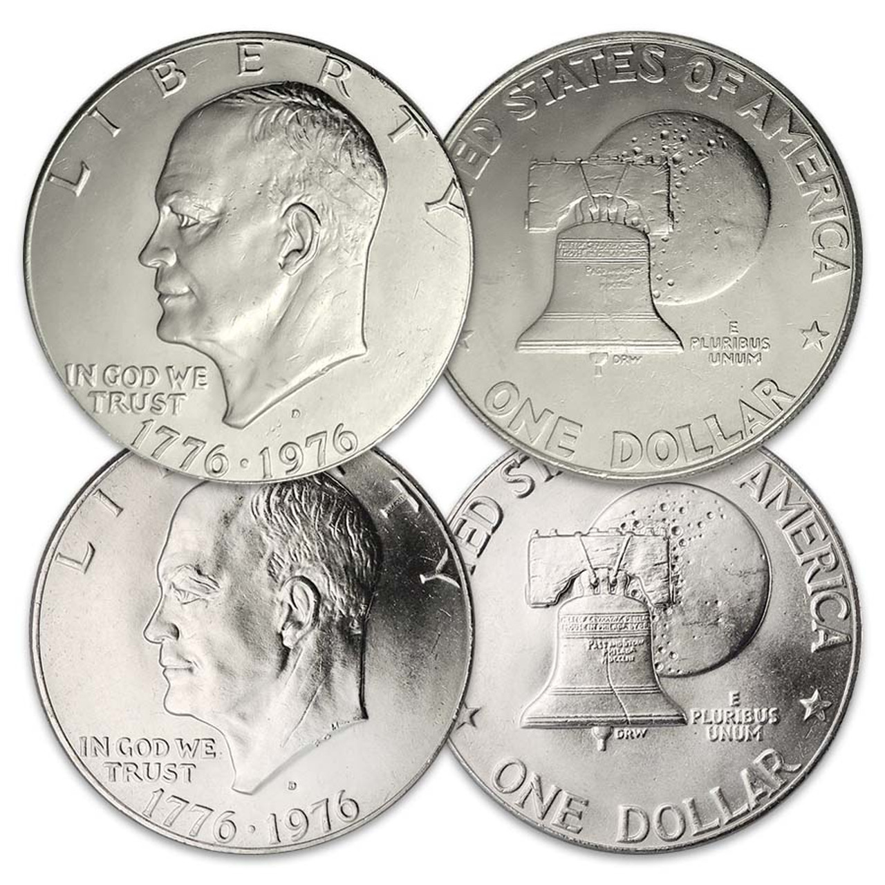 1976-D Eisenhower Dollar Type I & Type II Pair Brilliant Uncirculated