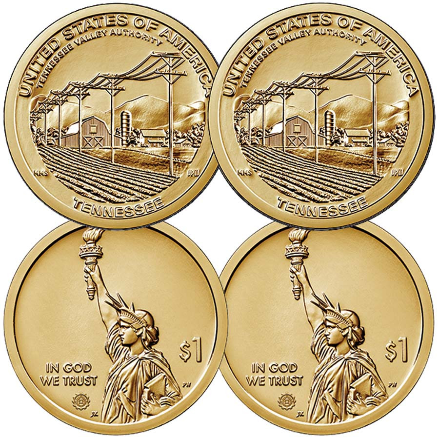 2022 P & D Tennessee Innovation Dollar Pair Brilliant Uncirculated