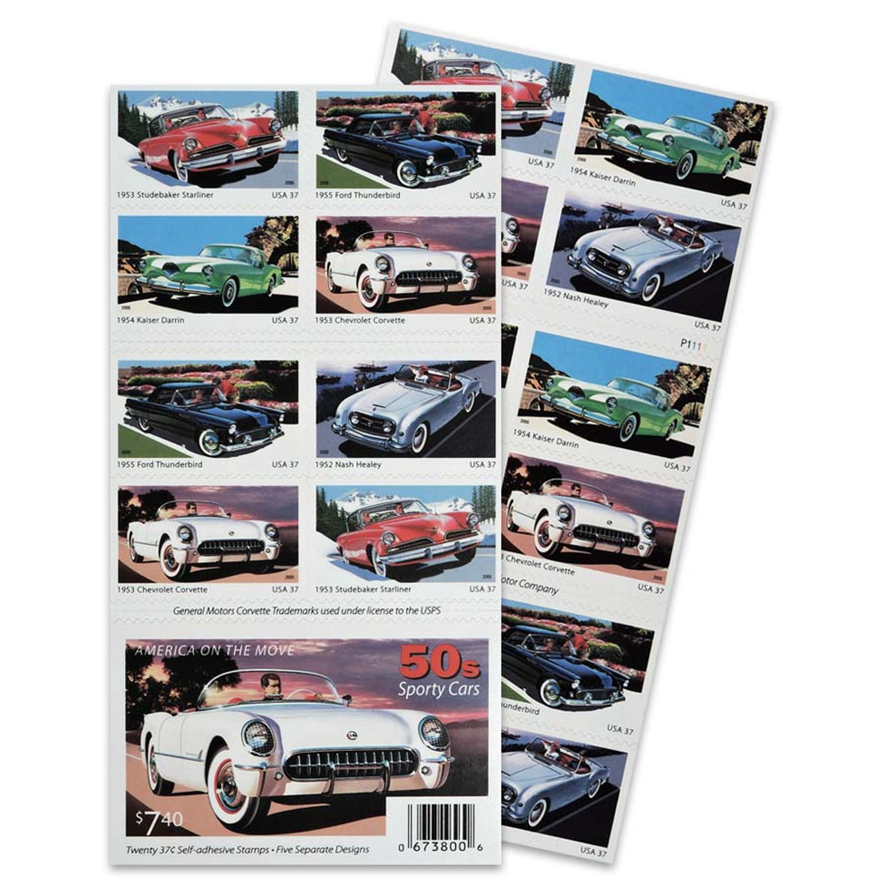 2005 Sports Cars 37 Cent 20-Stamp Booklet