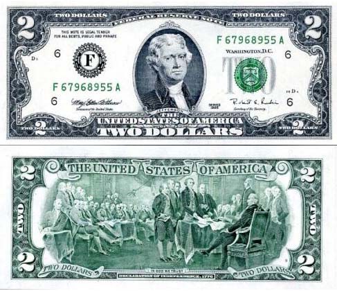 1995 $2 Federal Reserve Note Uncirculated