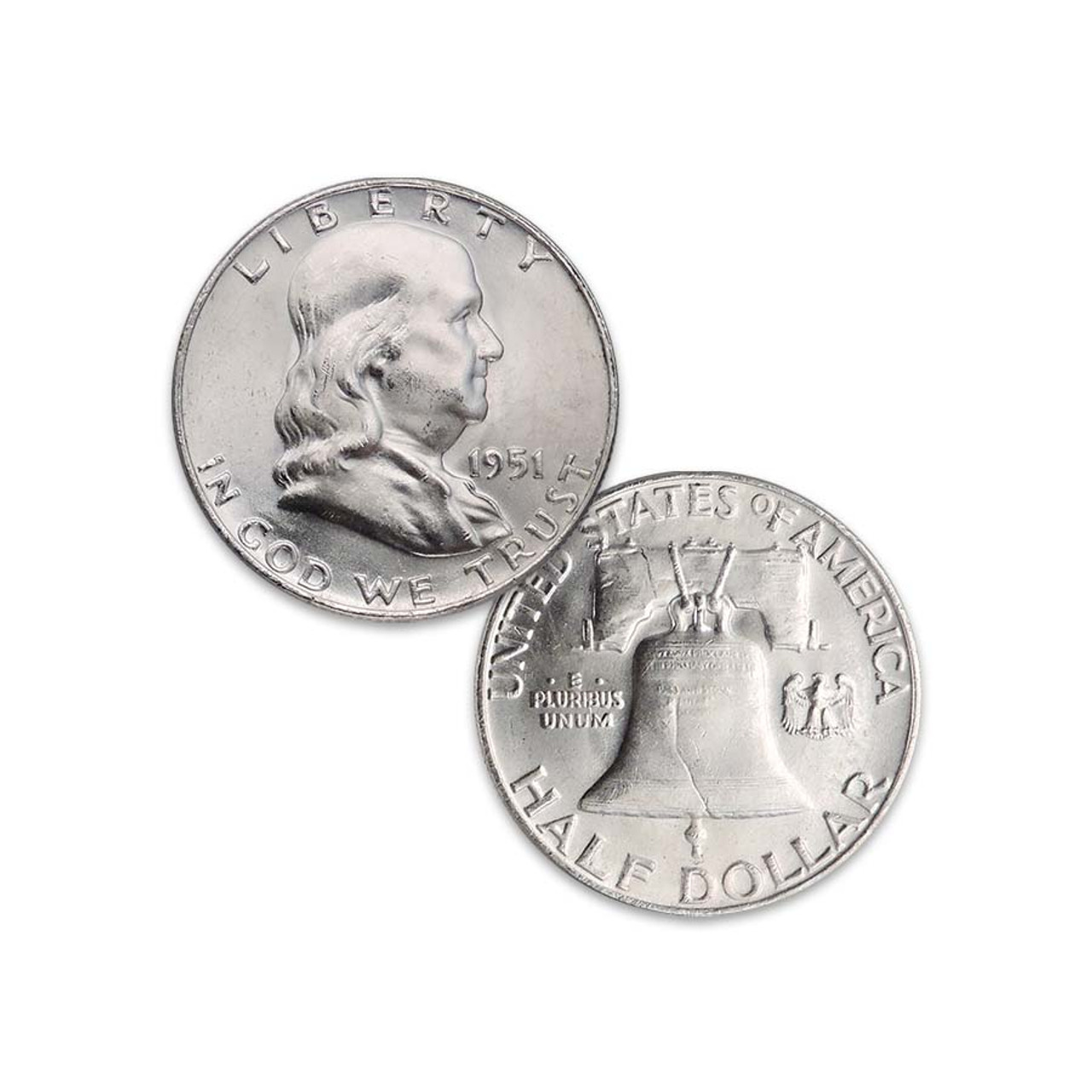 1950-1954 Franklin Silver Half Dollar Brilliant Uncirculated 