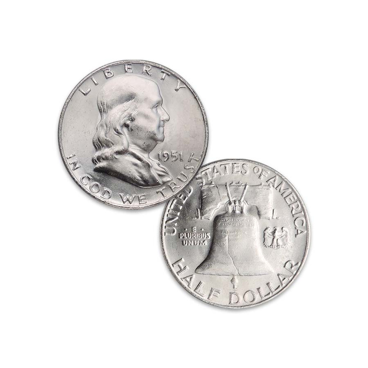 1950-1954 Franklin Silver Half Dollar Brilliant Uncirculated