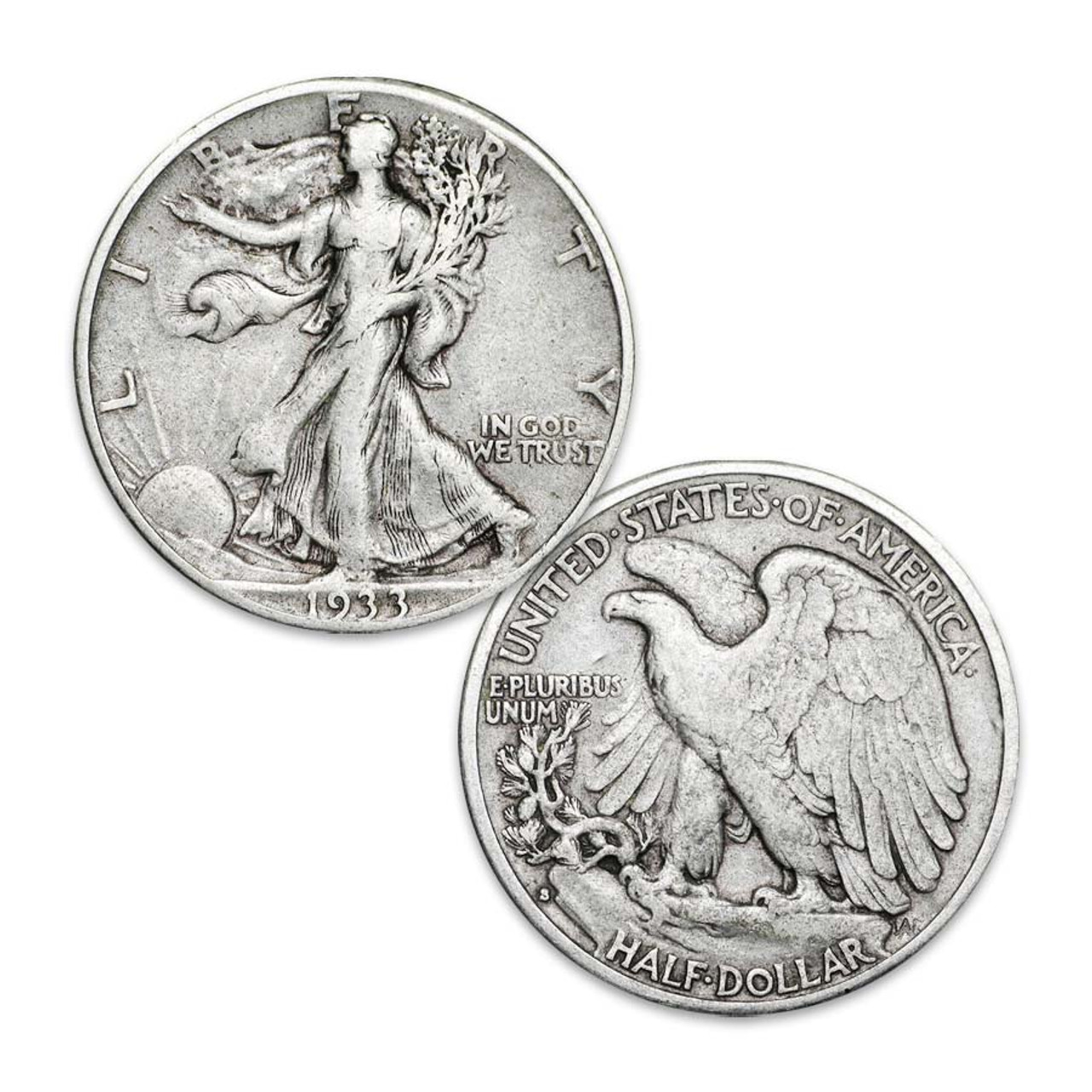 1933-S Walking Liberty Silver Half Dollar Good