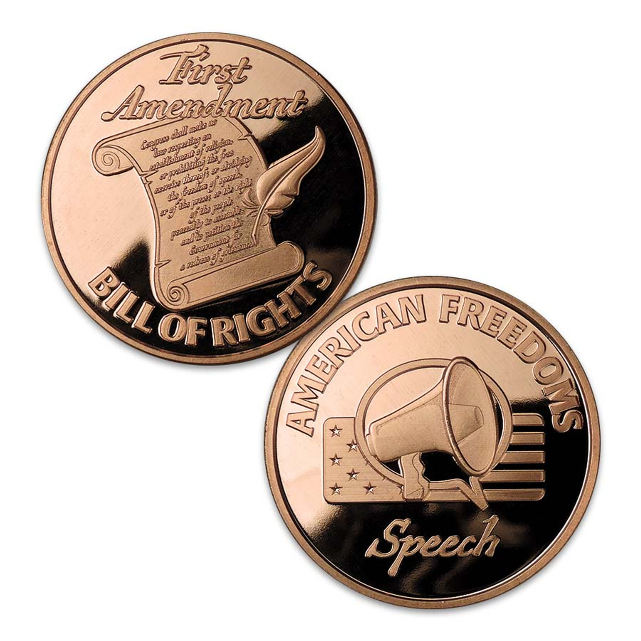 First Amendment Freedom of Speech 1-Oz. Copper Round