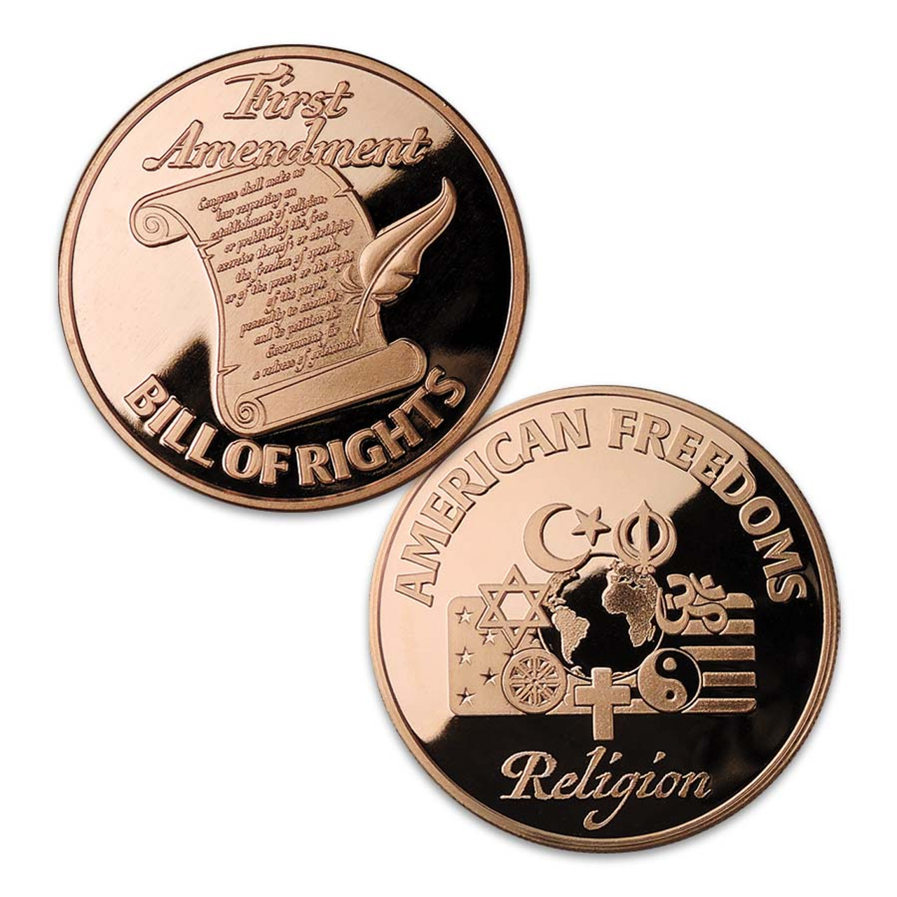 Copper 1-Oz American Freedoms Religion