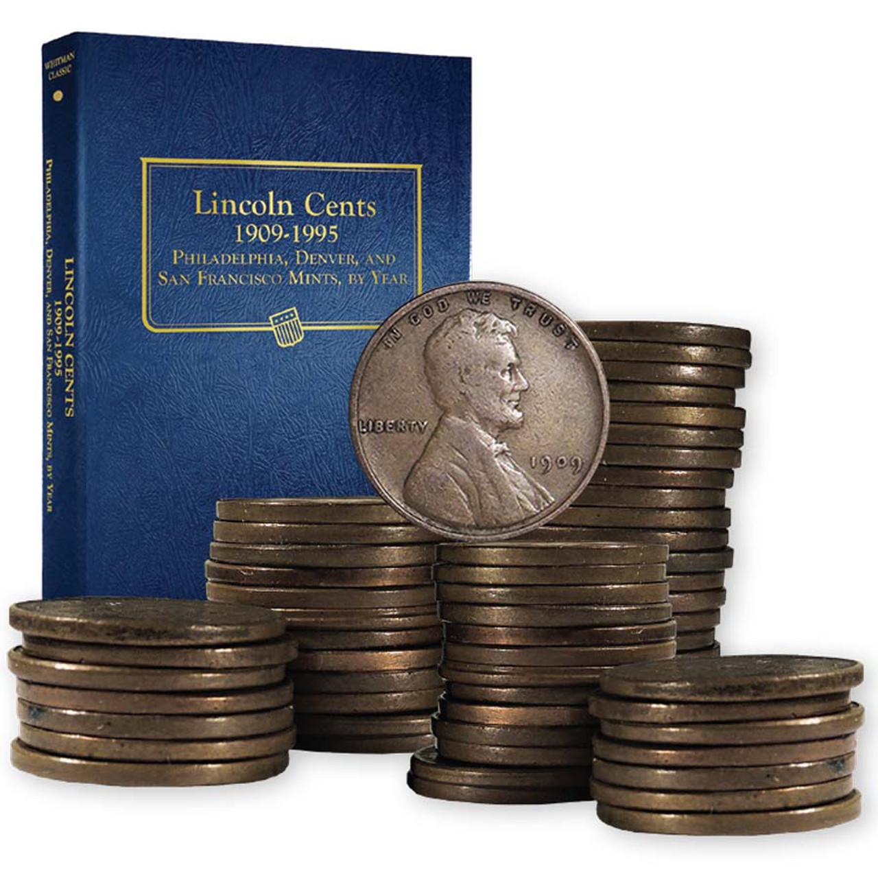 1909-1964 Lincoln Cent Set with Album Fine to Brilliant Uncirculated