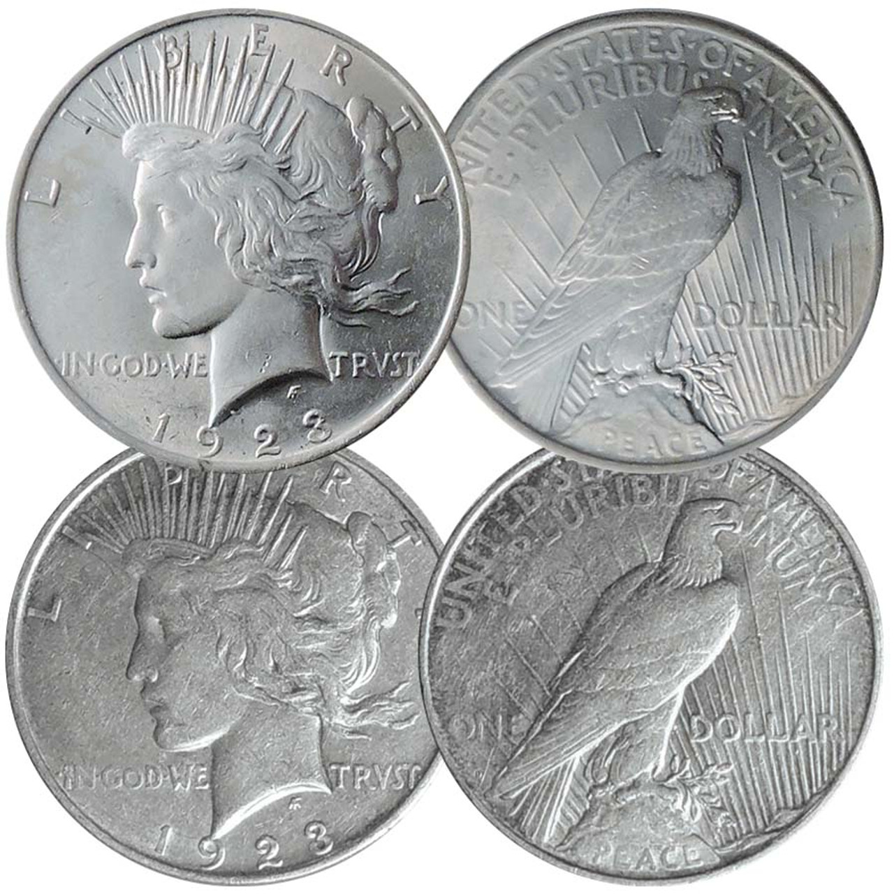 1923 P & D Peace Silver Dollar Pair Very Fine