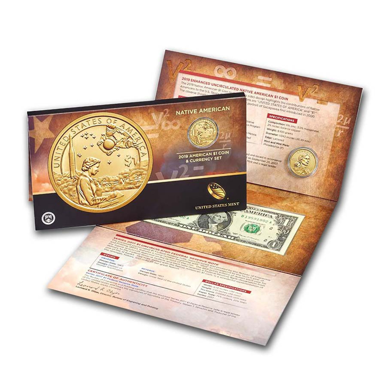 US 2019 Native American Enhanced Coin & Currency Set