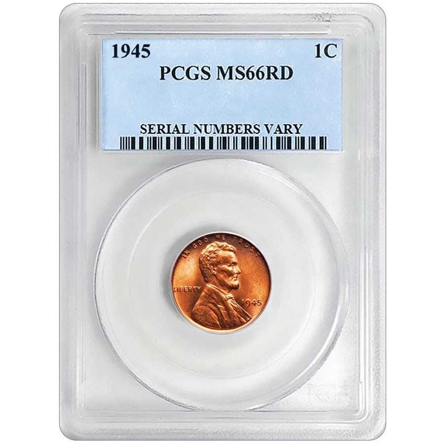 1945-P Lincoln Cent Certified MS-66 Red