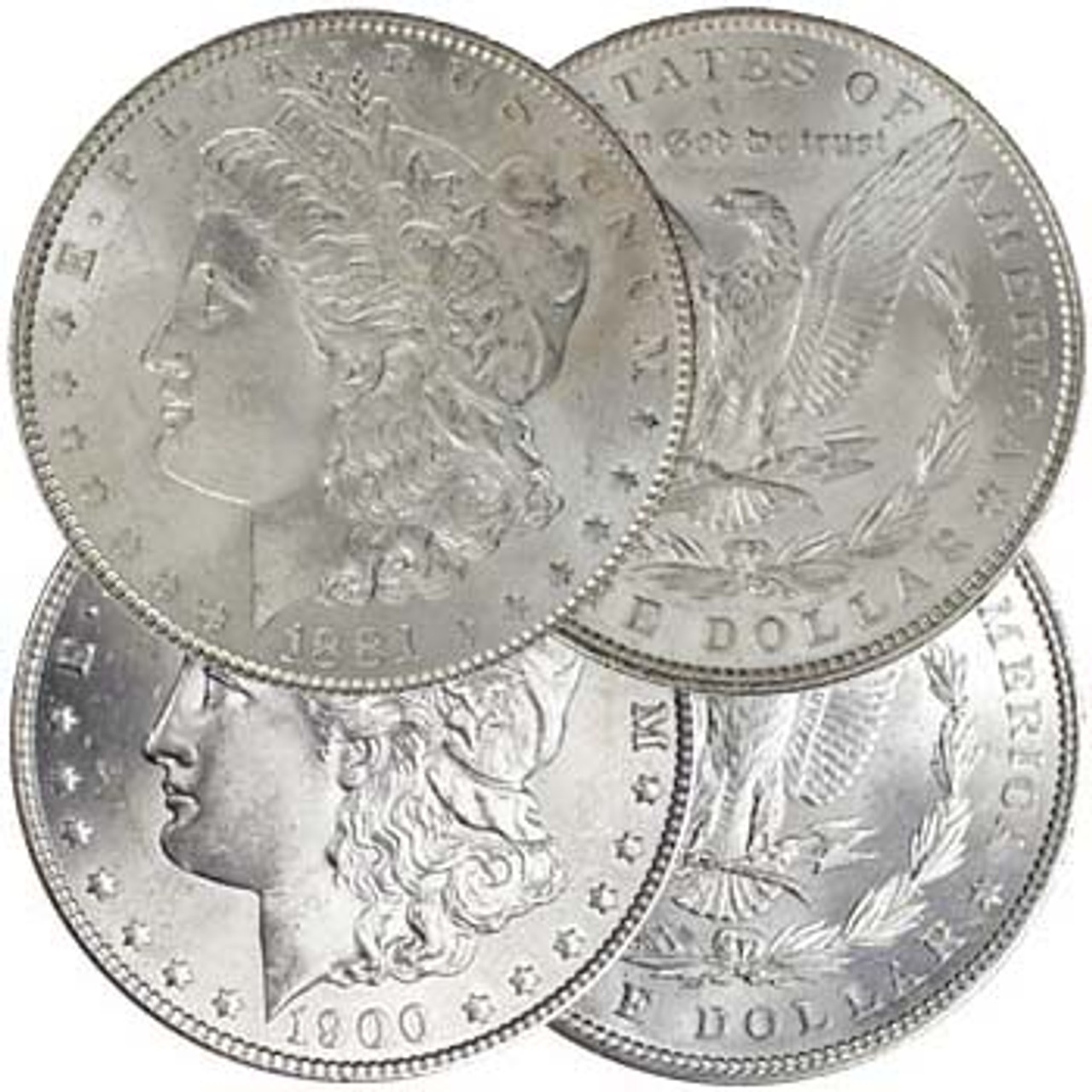 1881-P & 1900-P Morgan Silver Dollar Pair Brilliant Uncirculated