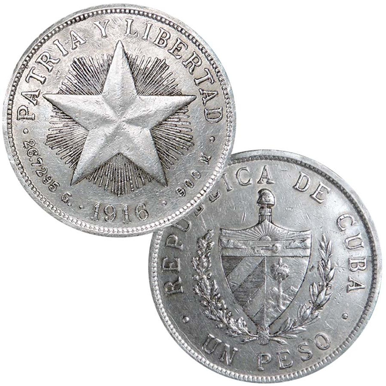 Cuba 1915-1916 Silver Star Peso VF/XF | International Coins