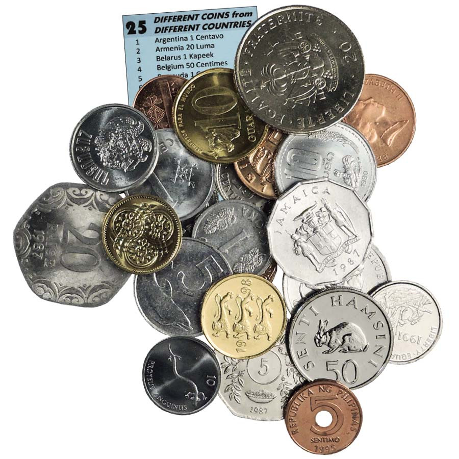 25 Different World Coins | International Coins & Currency