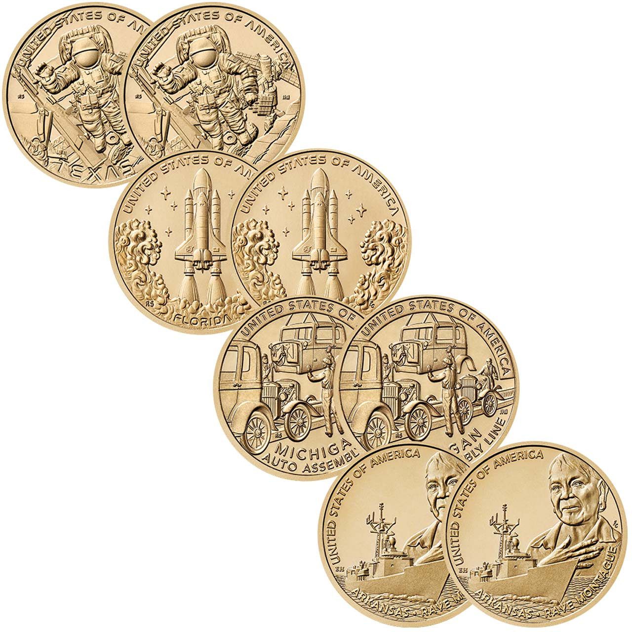 『新品✨』池之端銀革店PUEBUROLeatherkey&coin Cace 2025 P & D Innovation Dollar 8 Coin Set Brilliant Uncirculated