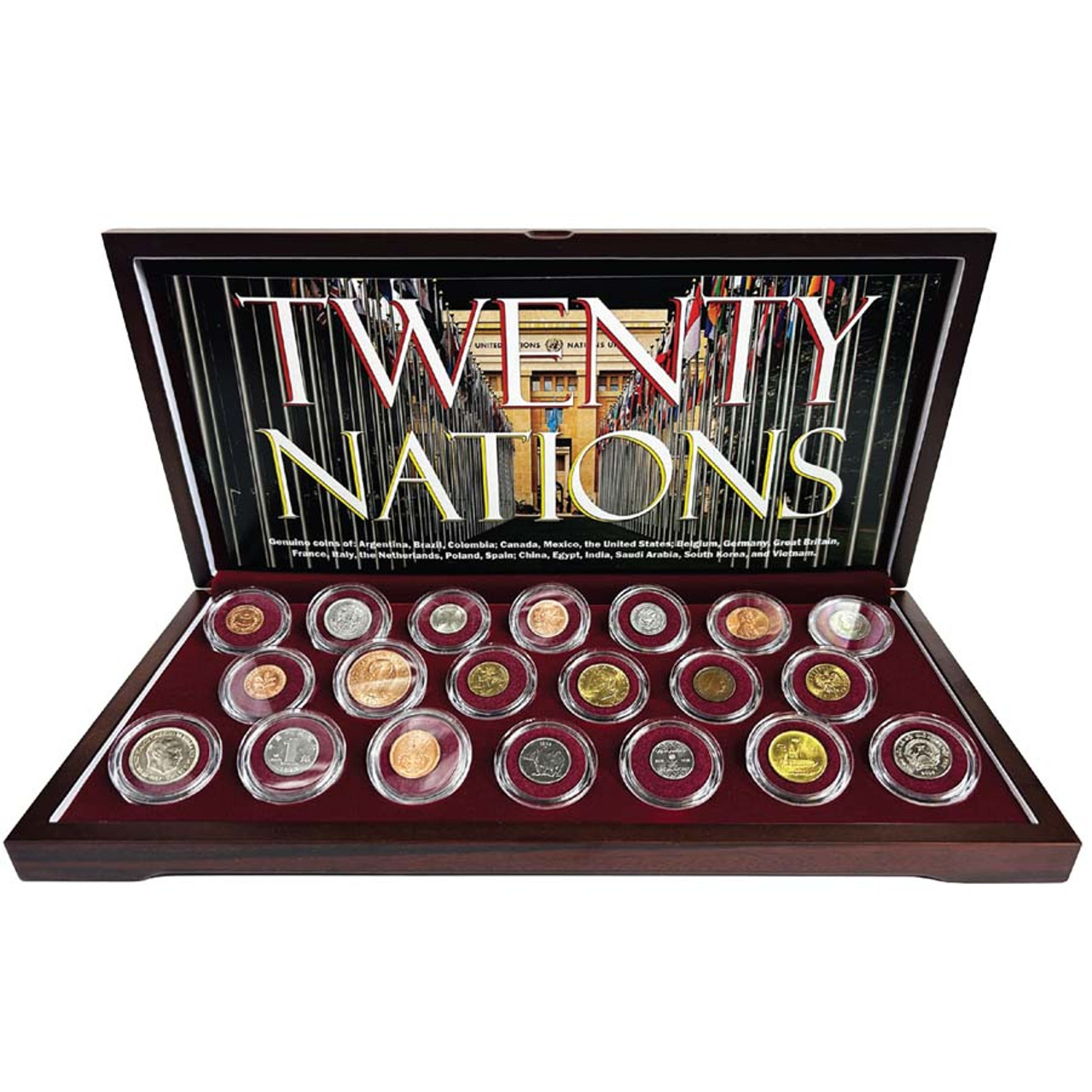 20 Different World Coins in Display Box