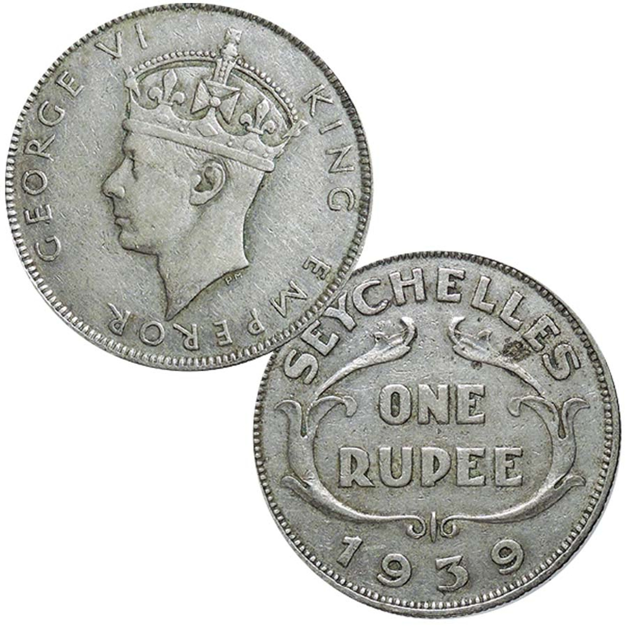 Seychelles 1939 George VI Silver Rupee VF