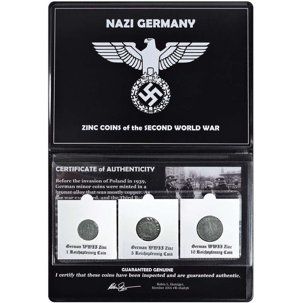 Nazi Germany 1, 5 & 10 Reichspfennig Trio in Album