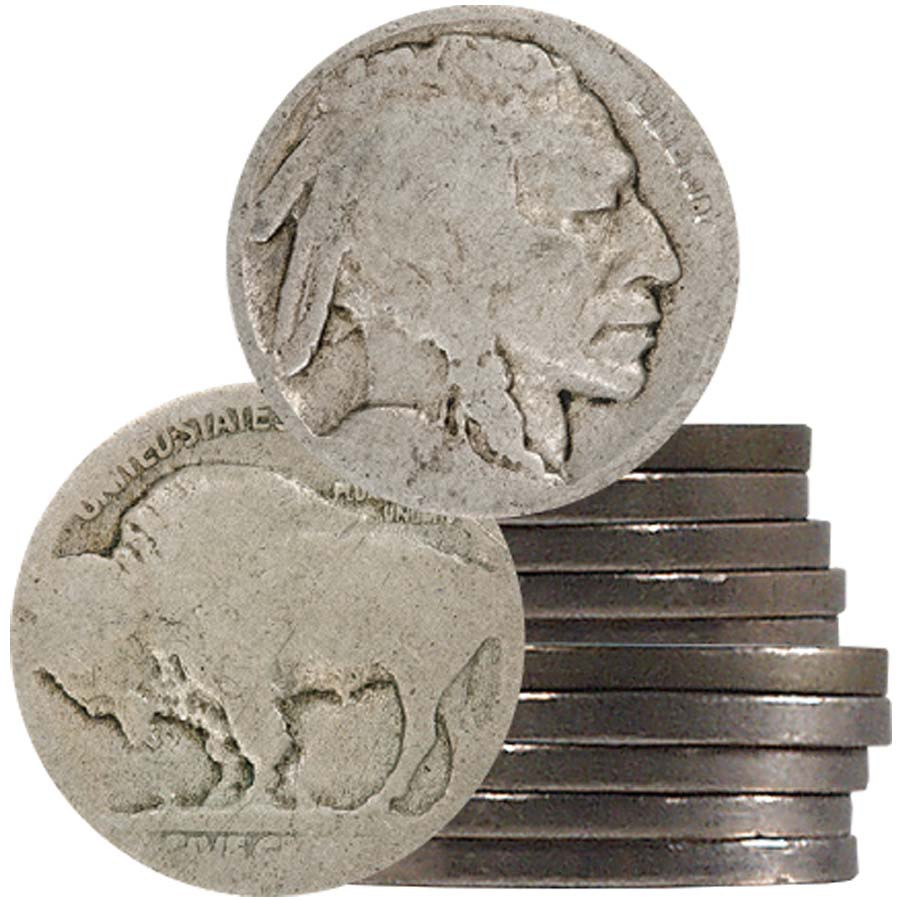Set of 10 Buffalo Nickels Poor/Fair (No Dates)