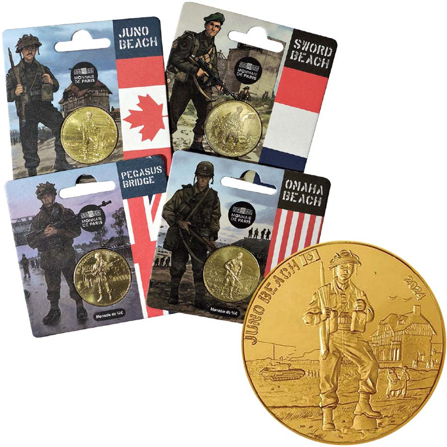 France 2024 WWII 80th Anniversary of D-Day €¼ 4-Coin BU Set