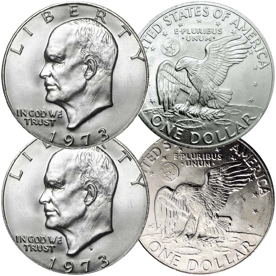 1973 P & D Eisenhower Dollar BU Pair