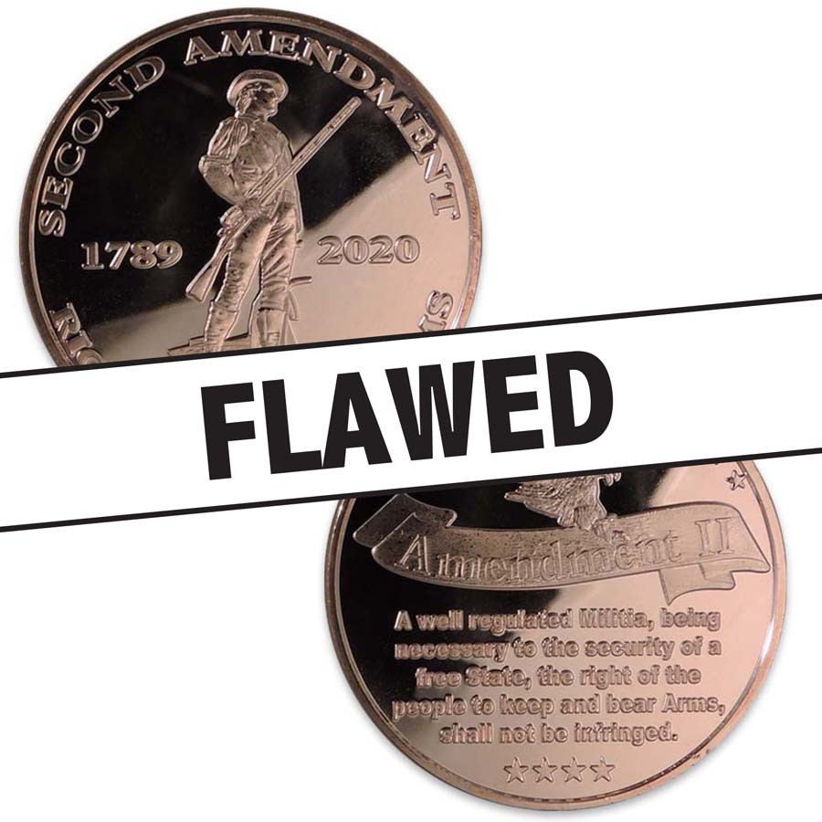 Second Amendment 1-Oz. Copper Round FLAWED