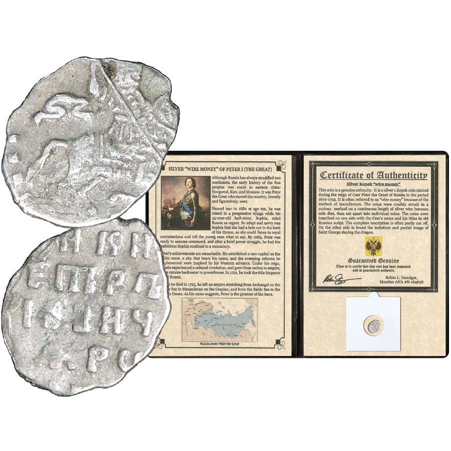 Silver Wire Money of Tsar Peter the Great