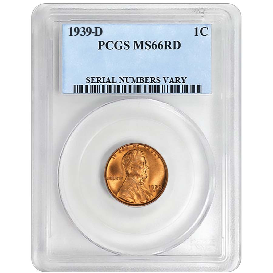 1939-D Lincoln Cent Certified MS-66RD