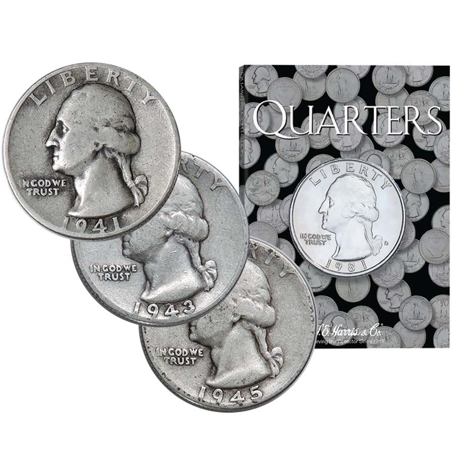3 Different 1932-1964 Washington Silver Quarters Good