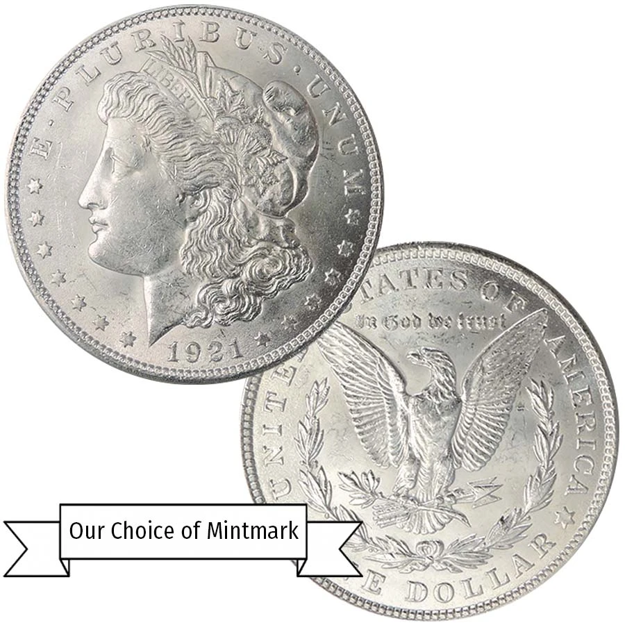 1921 P, D or S Morgan Silver Dollar Brilliant Uncirculated