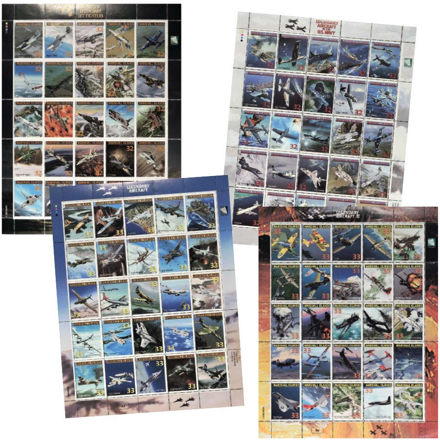 Marshall Islands Legendary Aircraft Set of 4 Stamp Mint Sheet