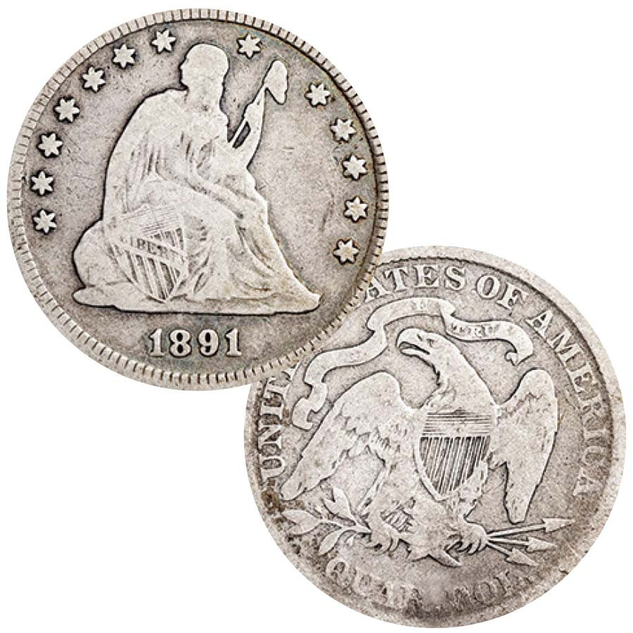 1838-1891 Seated Liberty Silver Quarter Good-Very Good