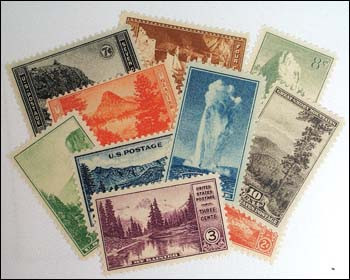 U.S. 1934 National Parks 10-Stamp Set