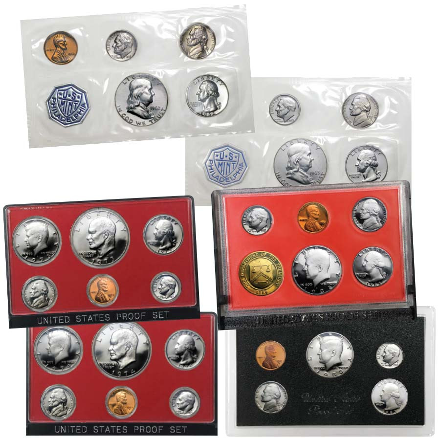 1962, 1963, 1973, 1974, 1982 & 1983 Proof Set Collection