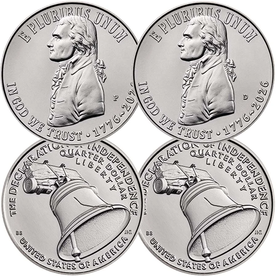 2026 P & D SemiQ Declaration of Independence Quarter BU Pair