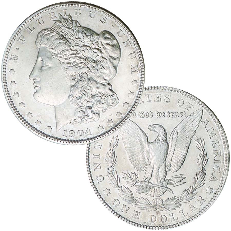 1904-O Morgan Silver Dollar About Uncirculated